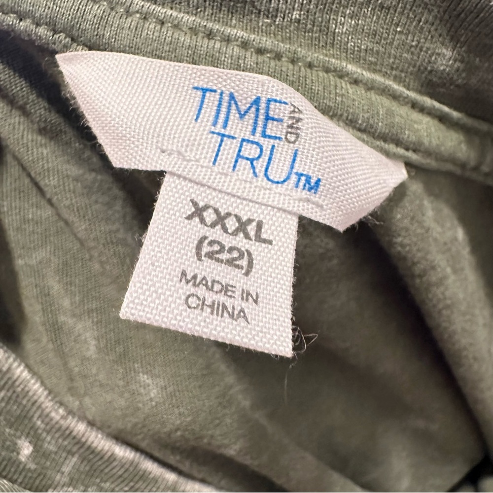 Time & Tru Casual Short Sleeve Midi T-Shirt Dress in Acid Wash Dark Green - Picture 8 of 9